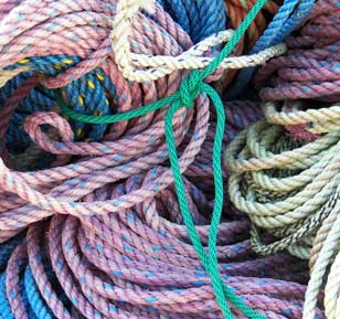 Monhegan has plenty of piles of lobster pot warp (rope to you).