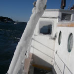 The Laura B covered in ice