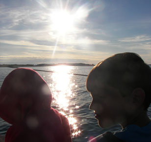 The view on a sunset cruise