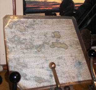 A map view on our sunset cruise